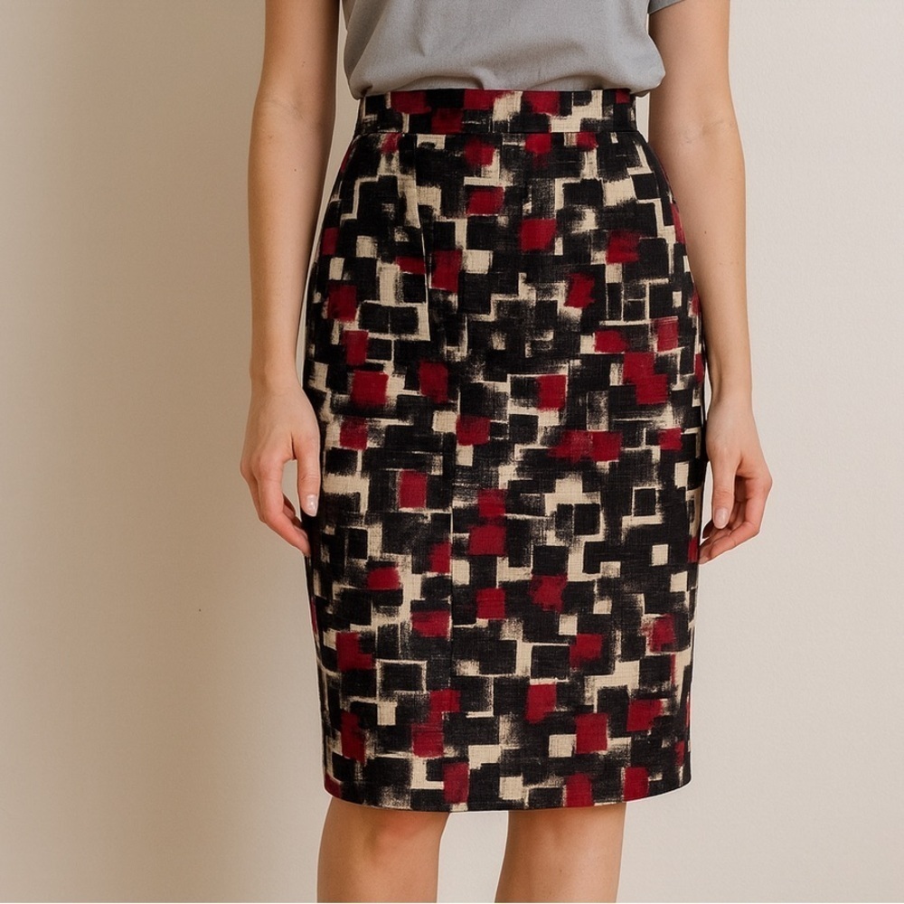 Moschino | Paint Stroke Tulip Silk/Wool Skirt